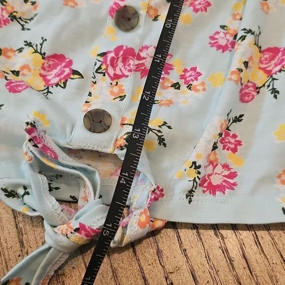 Floral Off-Shoulder Kids Top - Blue Size 5 - Picture 4 of 6